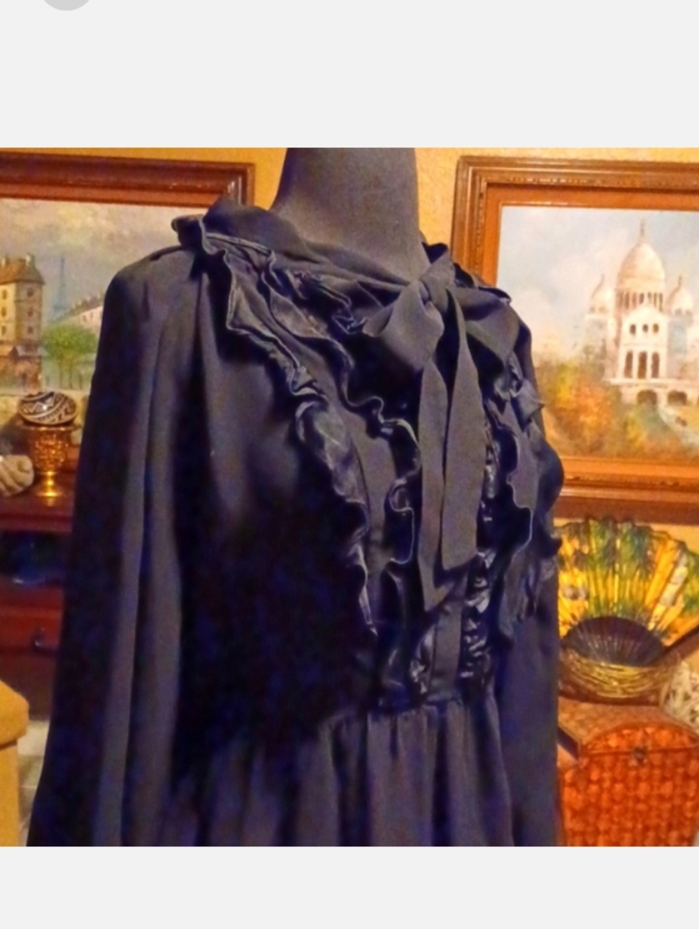 E. Ungaro Black Ruffle Dress